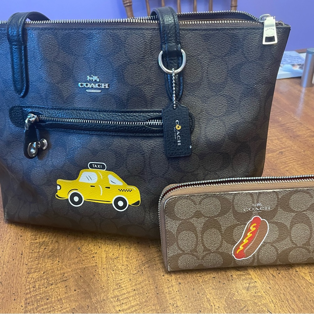 City theme Coach bag & wallet set